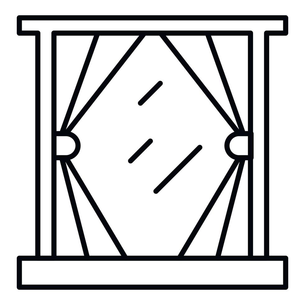 schattig venster gordijn icoon, schets stijl vector