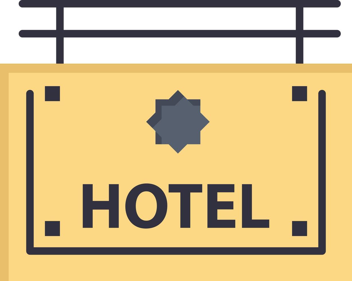hotel teken bord richting vlak kleur icoon vector icoon banier sjabloon