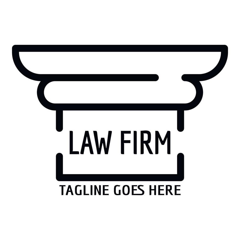 kolom wet firma logo, schets stijl vector