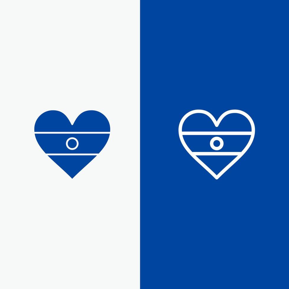 Indisch vlag hart hart vlag lijn en glyph solide icoon blauw banier lijn en glyph solide icoon blauw banier vector