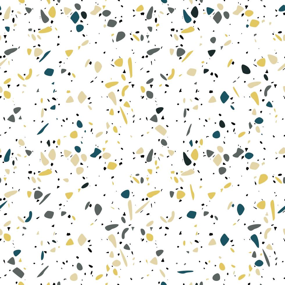 terrazzo naadloos patroonontwerp met hand getrokken rotsen. vector