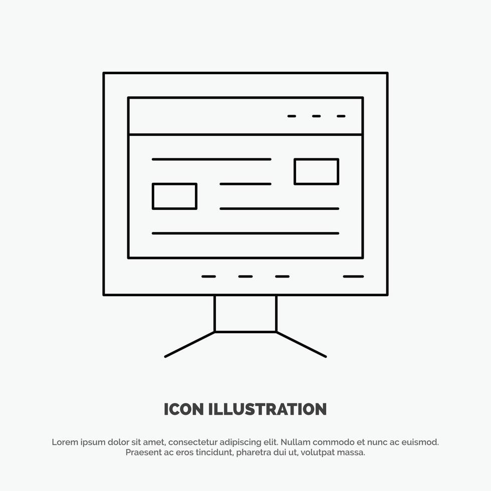 computer online studie onderwijs lijn icoon vector