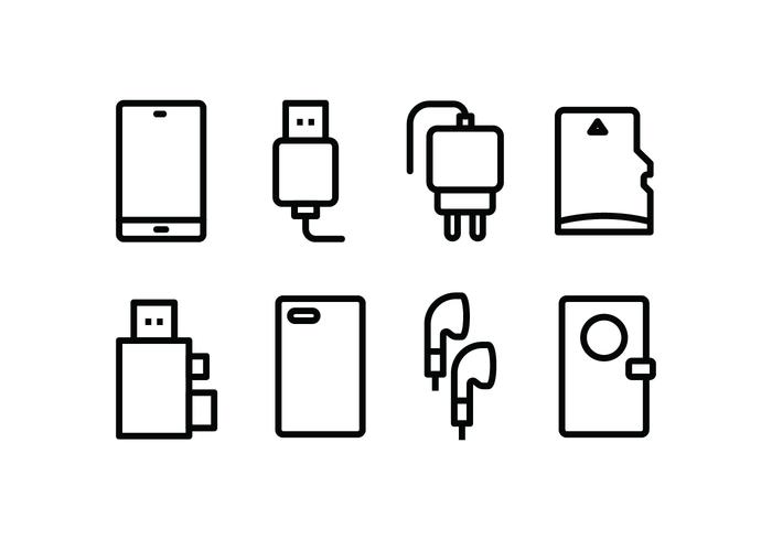 Telefoon Accessoires Icon Pack vector