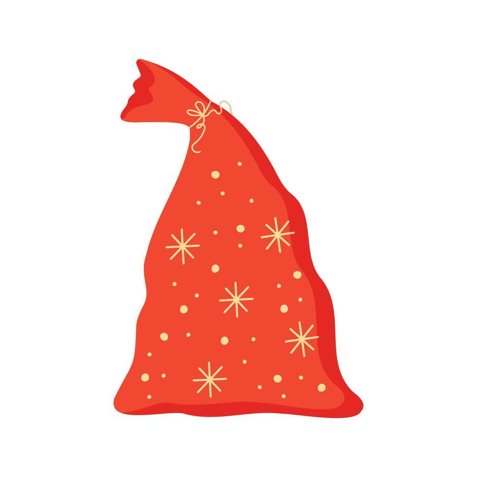 de kerstman claus rood zak geïsoleerd Aan wit. groot Kerstmis zakken met geel lintje. winter vakantie concept. vector
