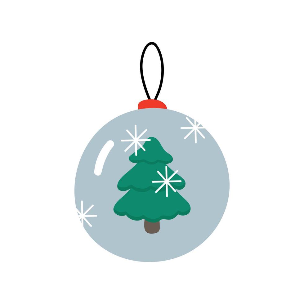 boom Kerstmis bal Aan een wit achtergrond. vector illustratie.
