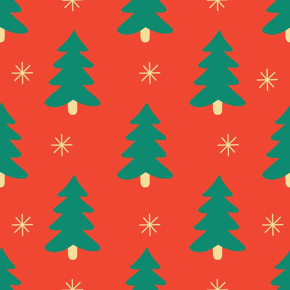 schattig winter Kerstmis bomen patroon in tekenfilm stijl in vector. ontwerp voor winter decoratie interieur, afdrukken affiches, groet kaart, bedrijf banier, inpakken. vector