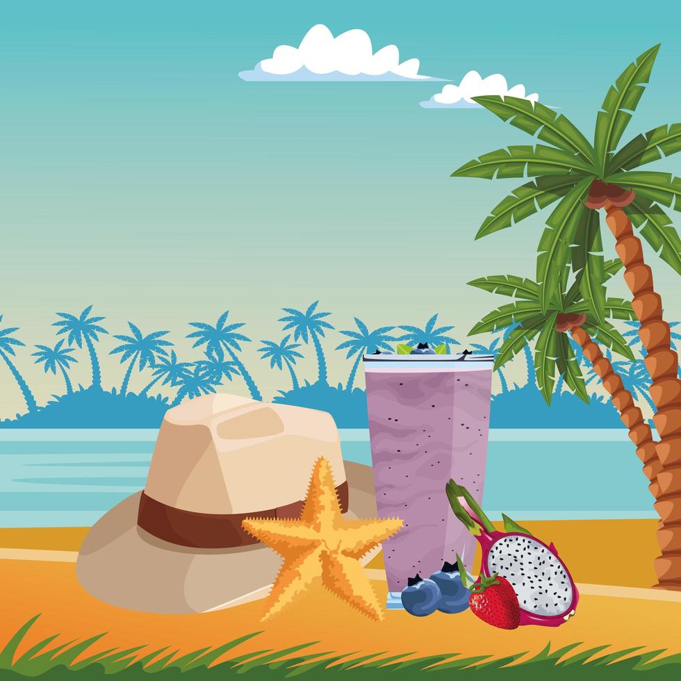 zomer-, strand- en vakantiesamenstelling vector