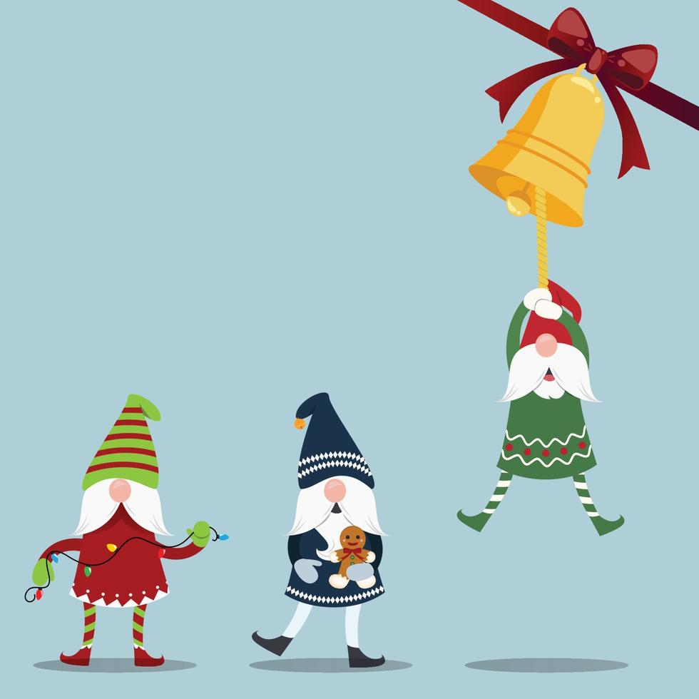 Kerstmis elfen zetten omhoog decoraties vector illustratie achtergrond