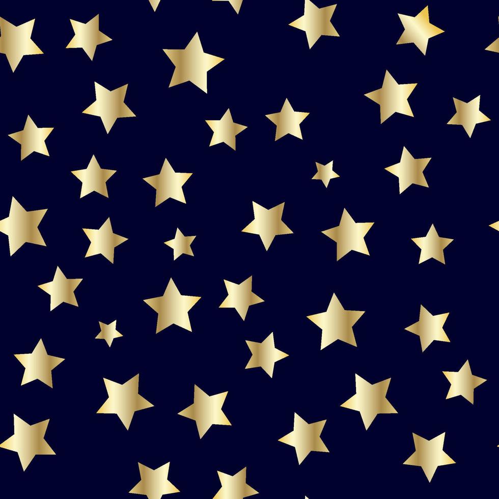 gouden sterren achtergrond. nacht lucht naadloos patroon vector