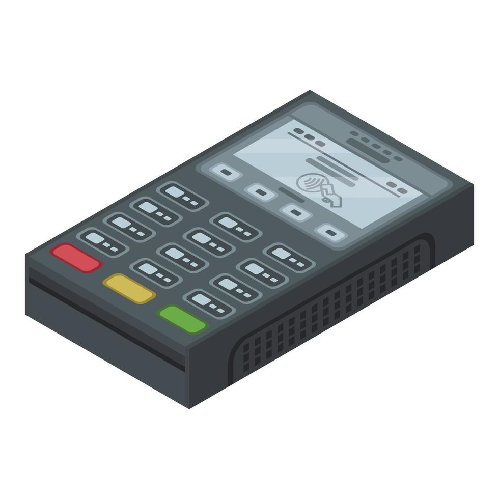 nfc betaling terminal icoon, isometrische stijl vector