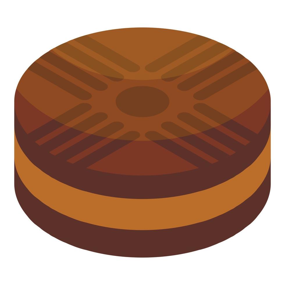chocola biscuit icoon, isometrische stijl vector