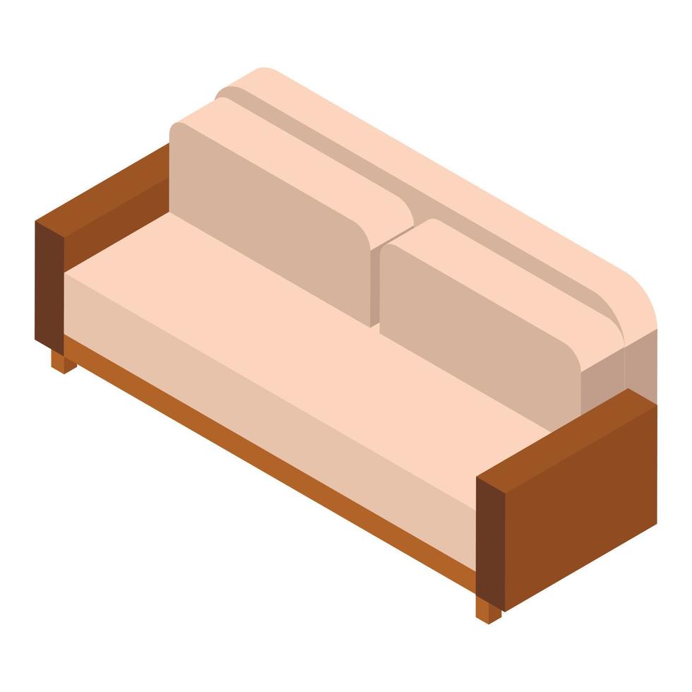 leer sofa icoon, isometrische stijl vector