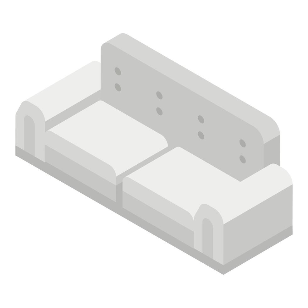 wit sofa icoon, isometrische stijl vector