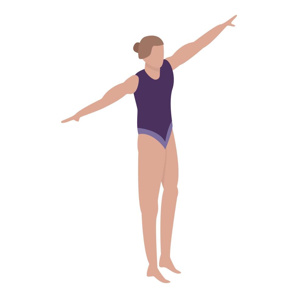 vrouw klaar voor zwembad duiken icoon, isometrische stijl vector