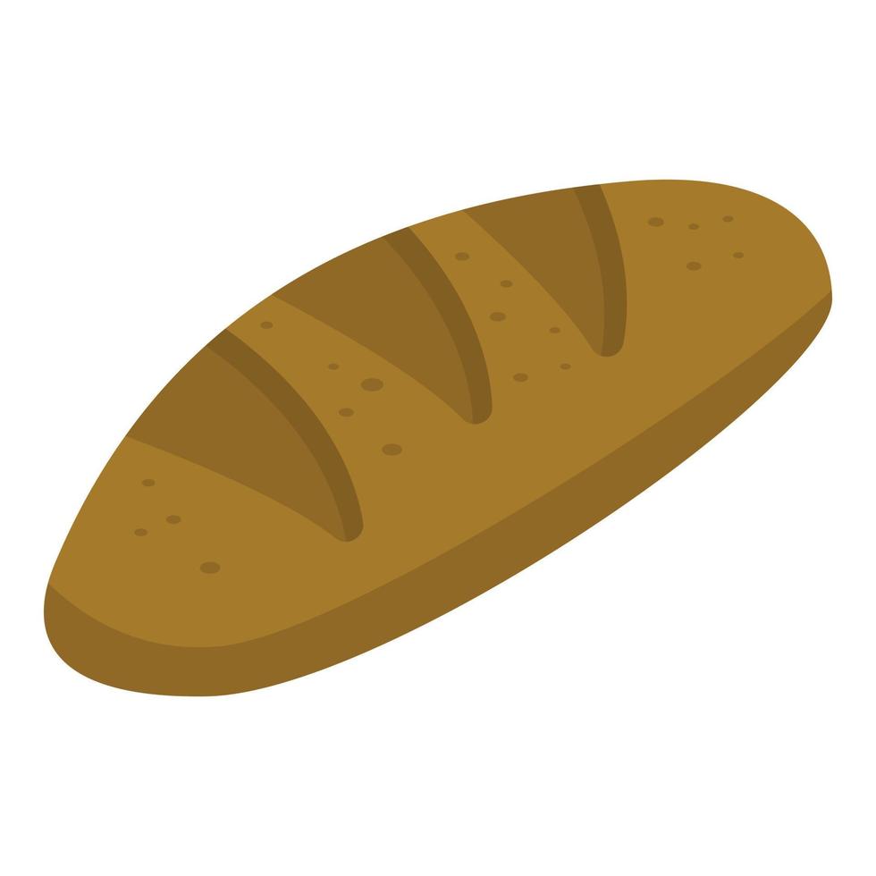 zwart brood van brood icoon, isometrische stijl vector