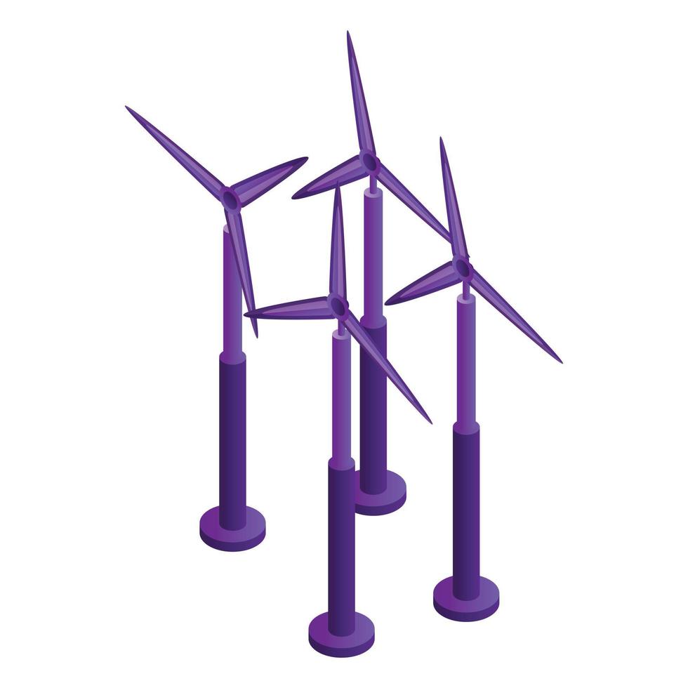 wind turbine fabriek icoon, isometrische stijl vector