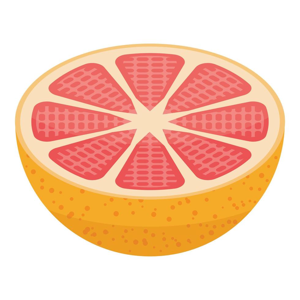 voor de helft grapefruit icoon, isometrische stijl vector