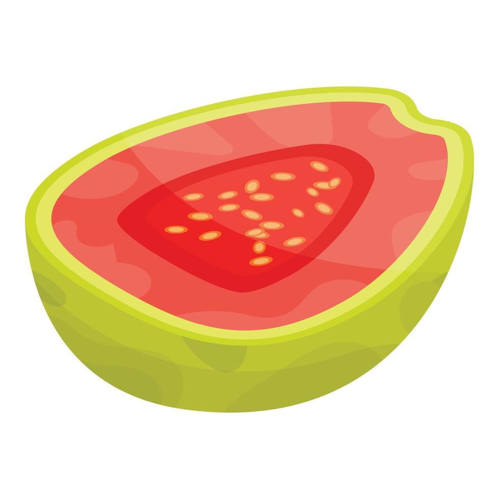 gesneden guava icoon, isometrische stijl vector