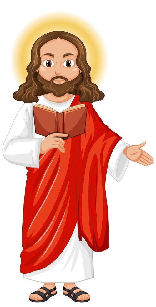 jezus predikt in staande positie karakter vector
