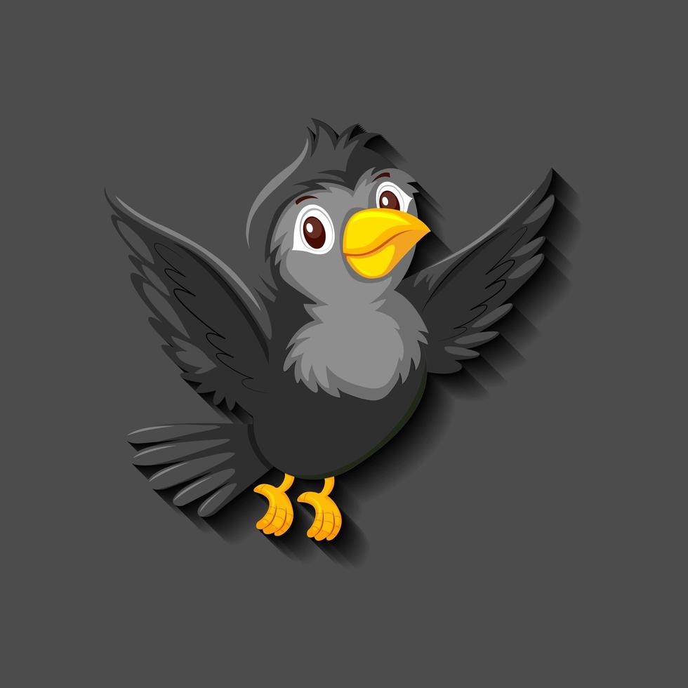 zwarte vogel stripfiguur vector