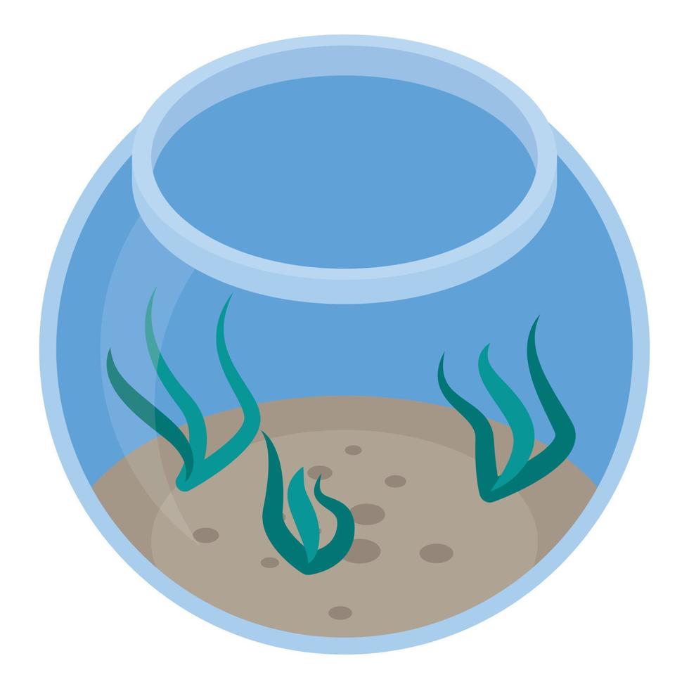 ronde aquarium icoon, isometrische stijl vector