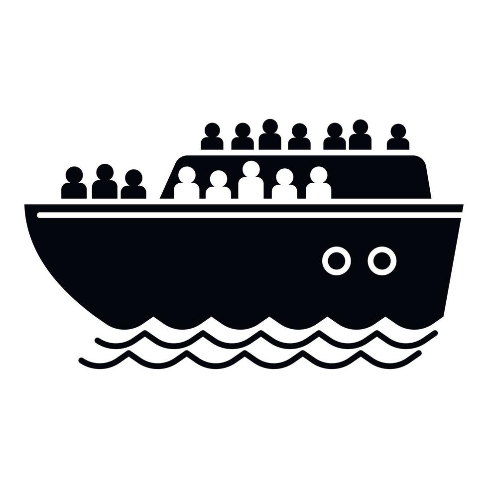 migrant schip icoon, gemakkelijk stijl vector