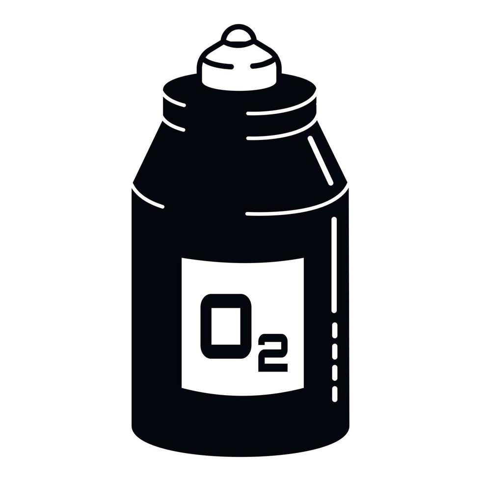zuurstof fles icoon, gemakkelijk stijl vector