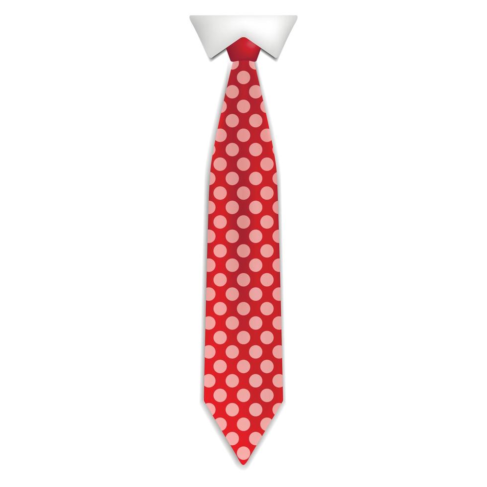 rood stippel stropdas icoon, realistisch stijl vector