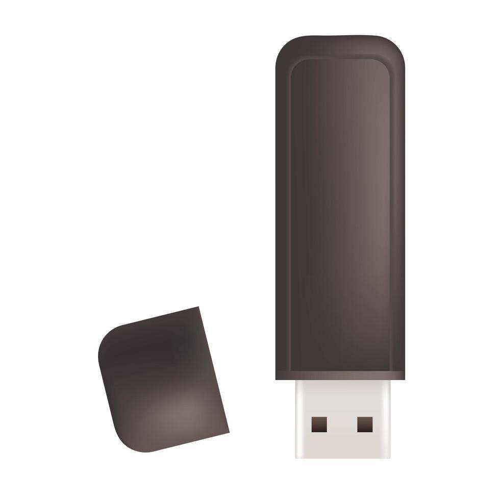 USB flash icoon, realistisch stijl vector