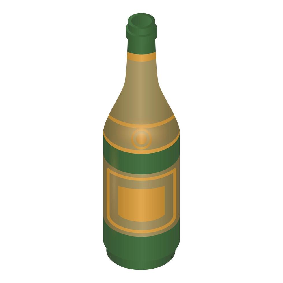 Champagne fles icoon, isometrische stijl vector