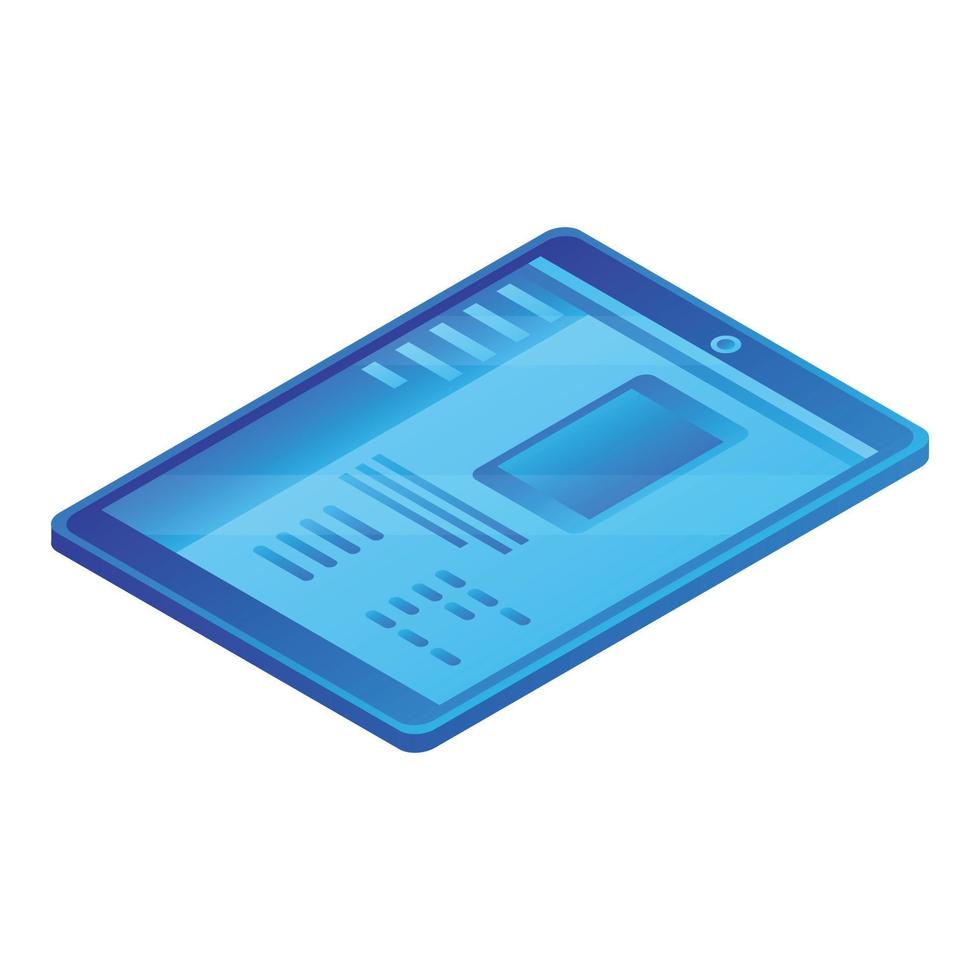 web surfing tablet icoon, isometrische stijl vector