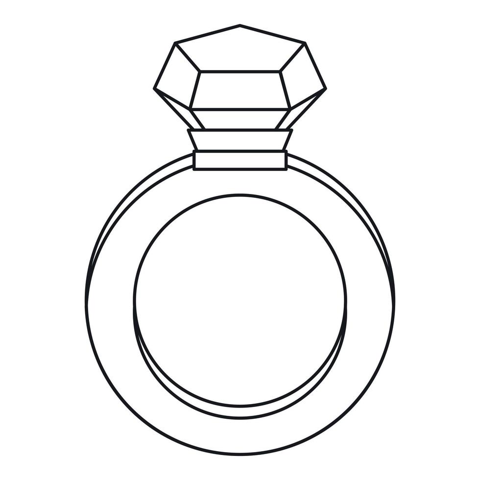 diamant ring icoon, schets stijl vector