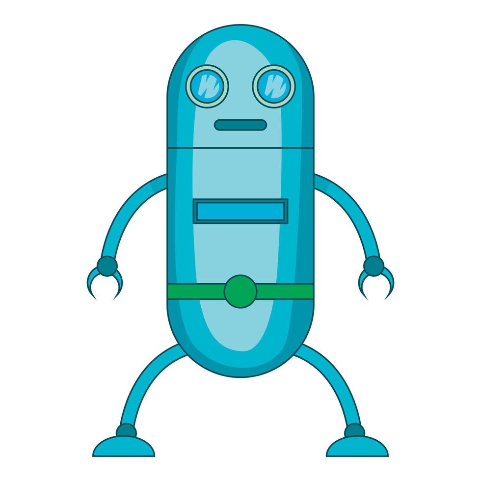 fictie robot icoon, tekenfilm stijl vector