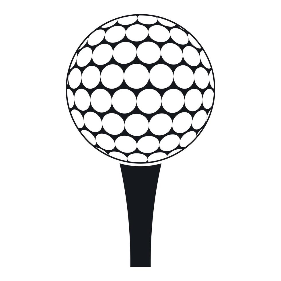 golf bal Aan een tee icoon, gemakkelijk stijl vector