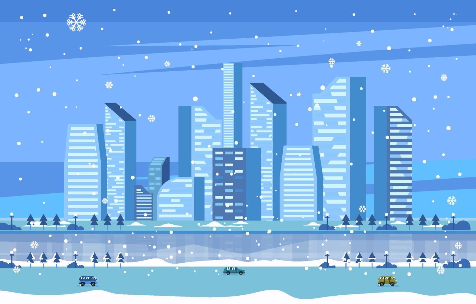 verkoudheid winter in modern stad concept vector