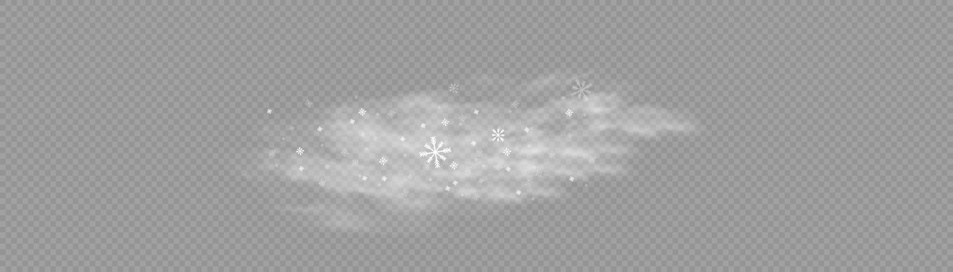 sneeuw en wind. wit helling decoratief element.vector illustratie. winter en sneeuw met mist. wind en mist. vector