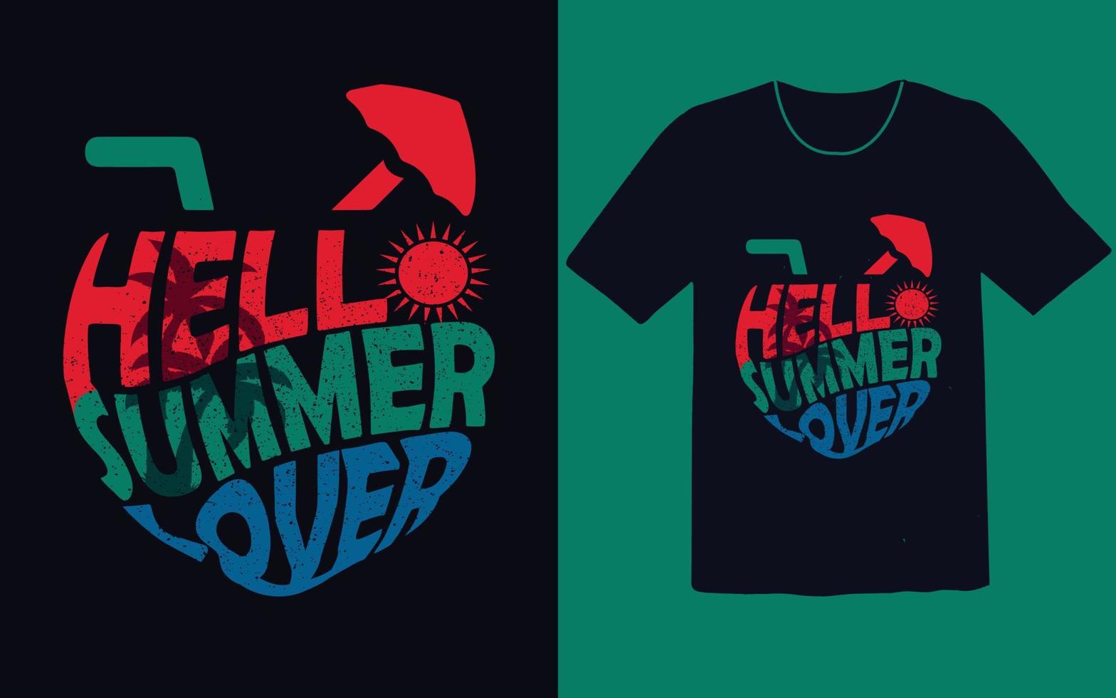 Hallo zomer minnaar t overhemd ontwerp vector