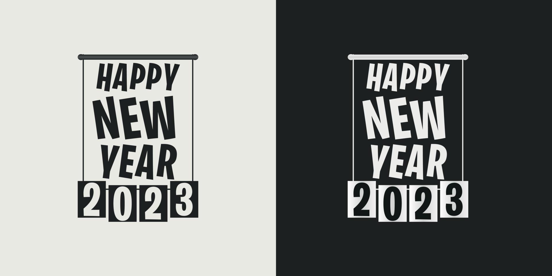 gelukkig nieuw jaar t-shirt ontwerp vector 2023. groet elegant t-shirt ontwerp. typografie, uniek, vector ontwerp sjabloon.