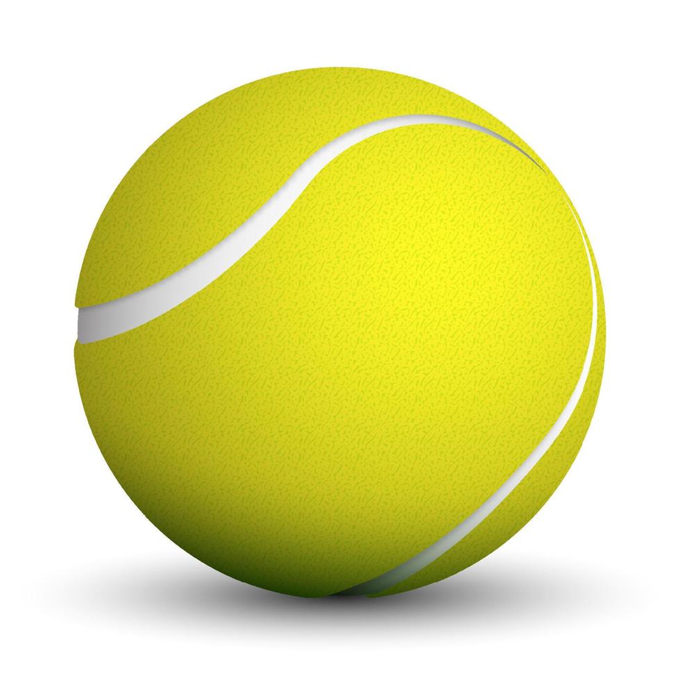 realistisch tennis bal geïsoleerd Aan wit achtergrond. wereld tennis toernooi. sport apparatuur. symbool voor mobiel toepassing of web. vector