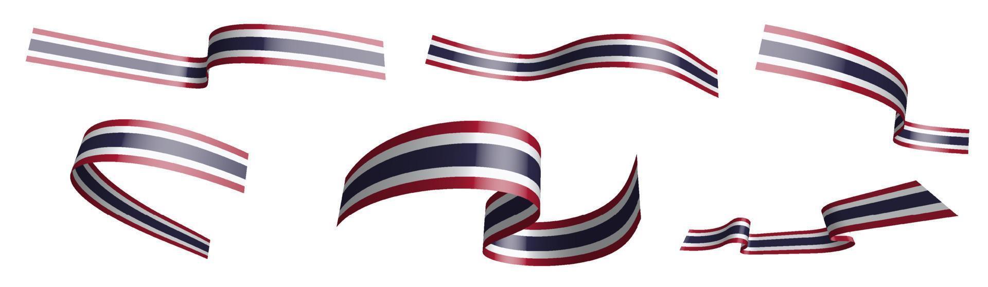 reeks van vakantie linten. vlag van koninkrijk van Thailand golvend in wind. scheiding in lager en bovenste lagen. ontwerp element. vector Aan wit achtergrond