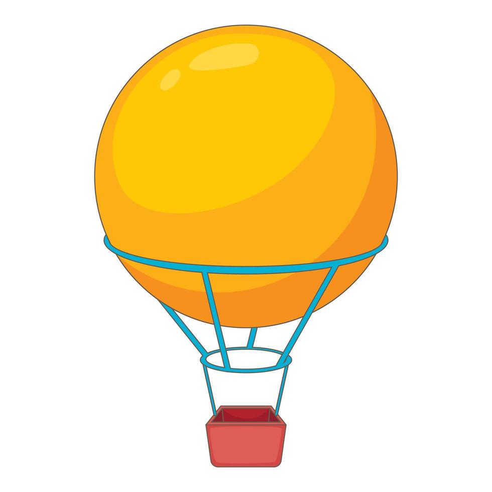 vliegend ronde ballon icoon, tekenfilm stijl vector
