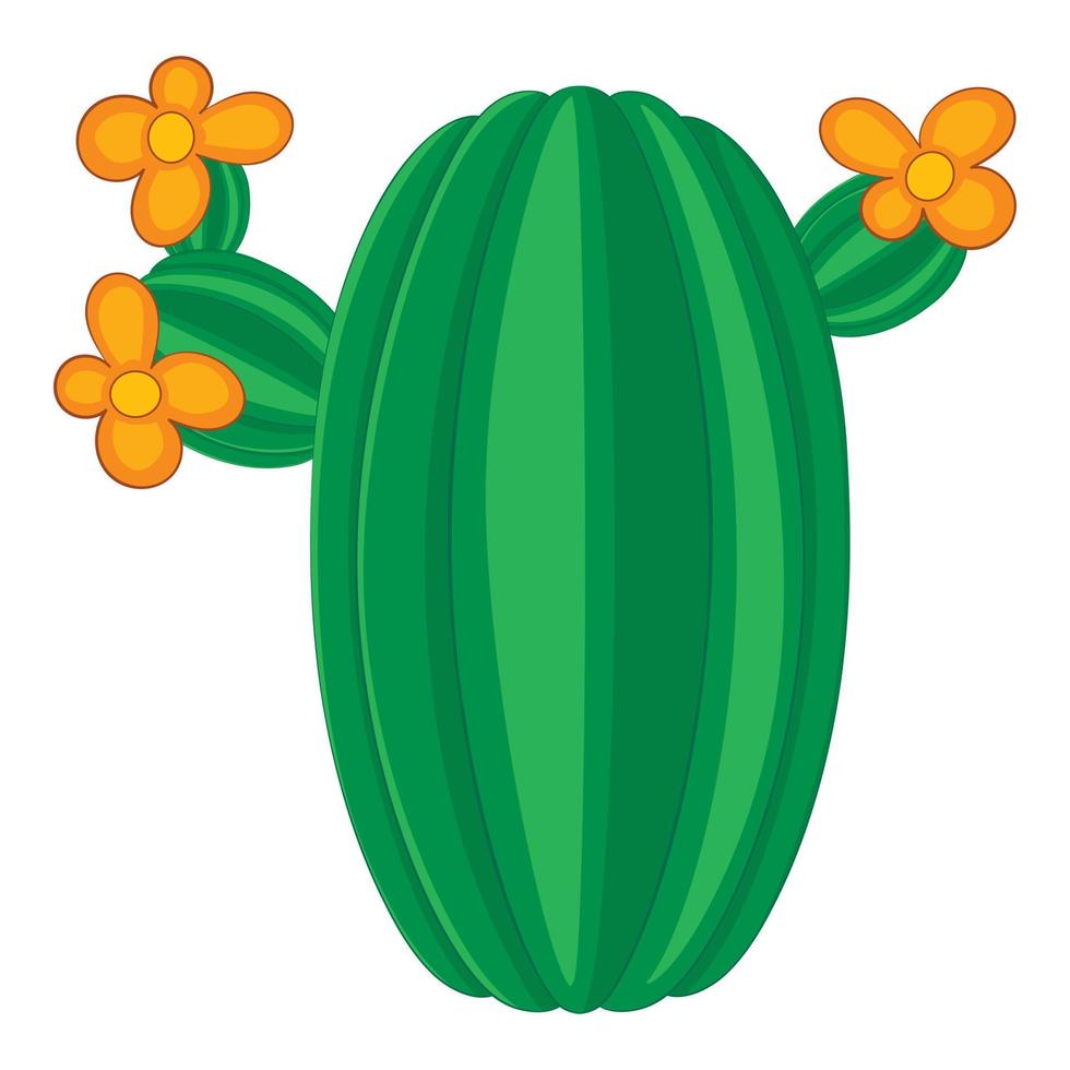 bloeiend cactus icoon, tekenfilm stijl vector