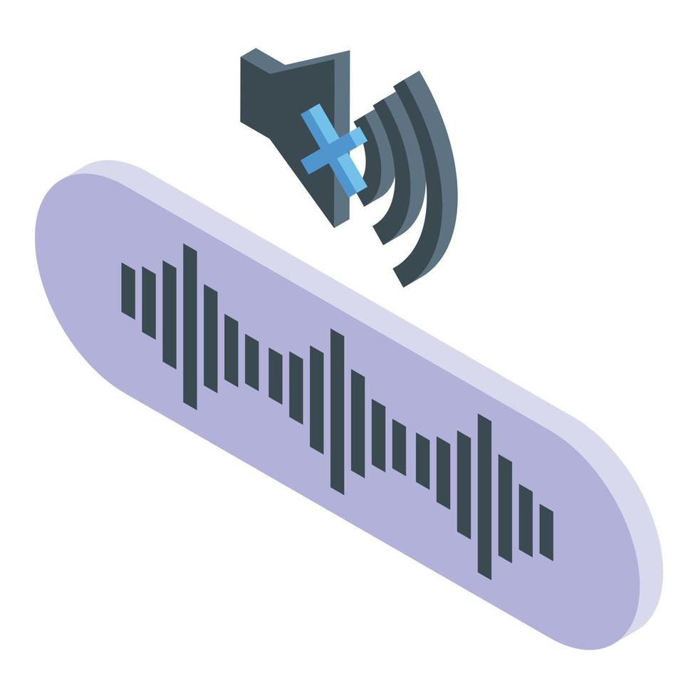 Nee geluid icoon isometrische vector. doof oor vector