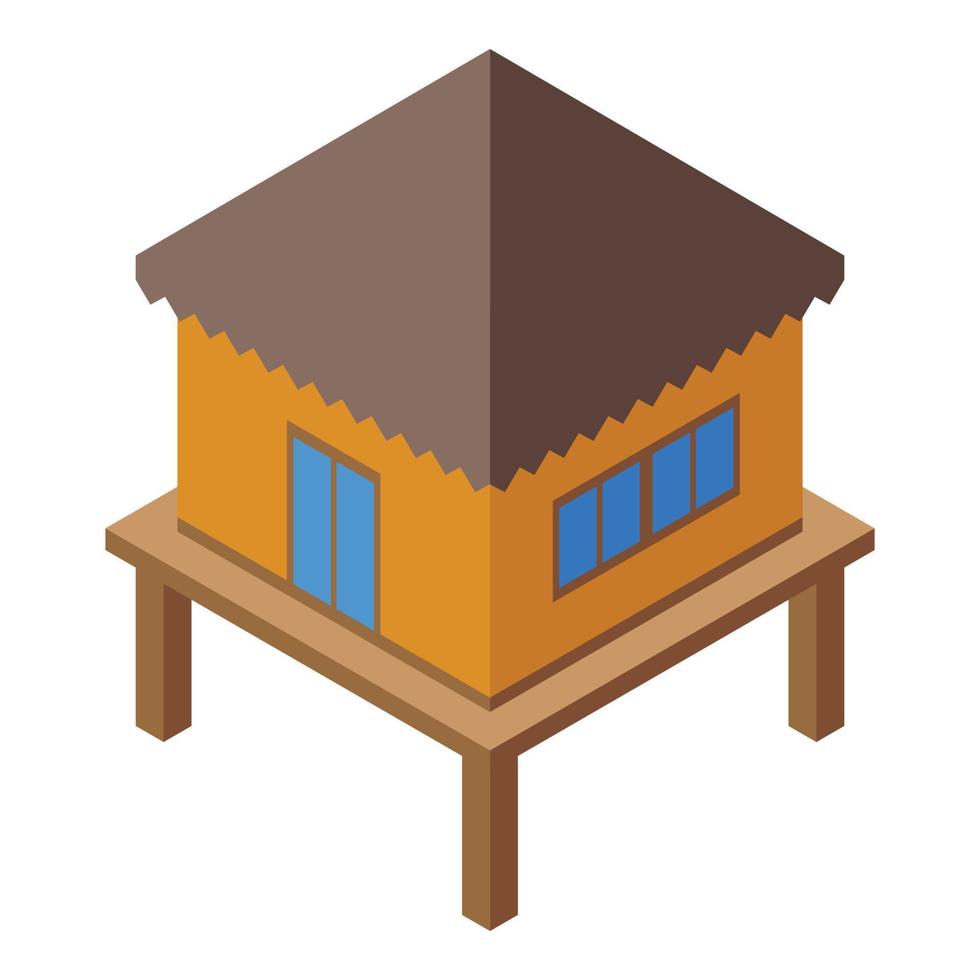 strand bungalow icoon isometrische vector. cabine huis vector