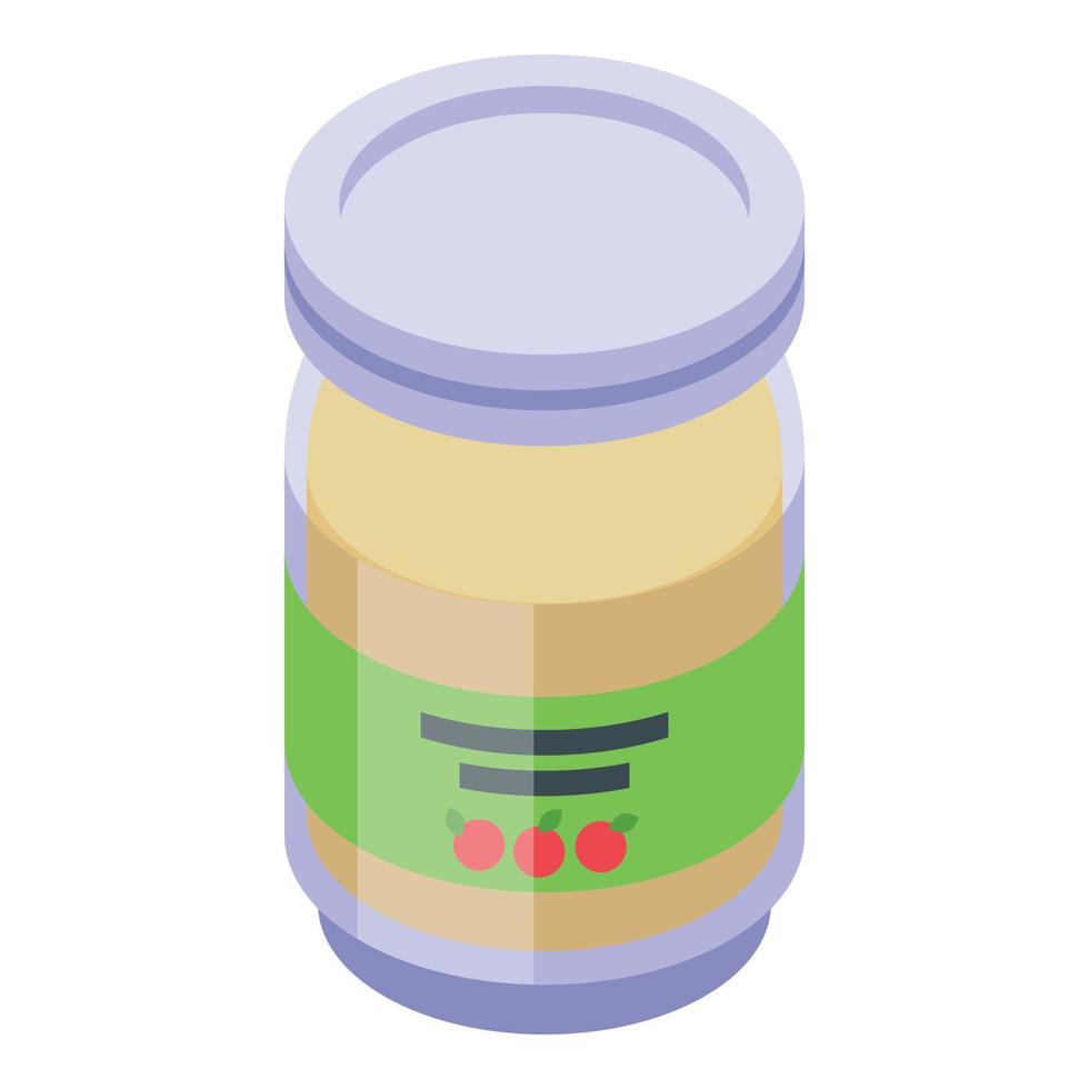 baby appel puree icoon isometrische vector. fruit voedsel vector