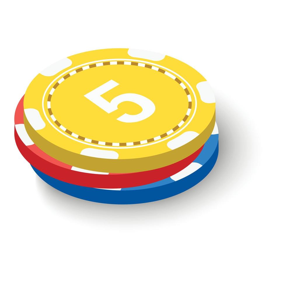 stack van poker chips icoon, isometrische 3d stijl vector