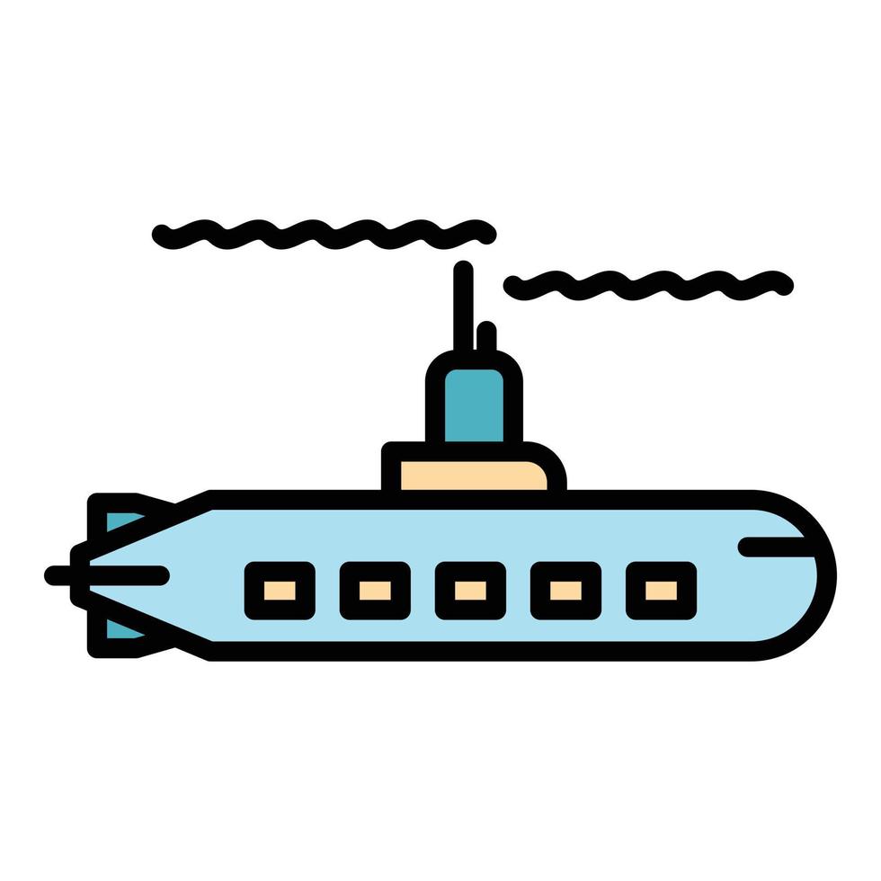 leger onderzeeër icoon kleur schets vector