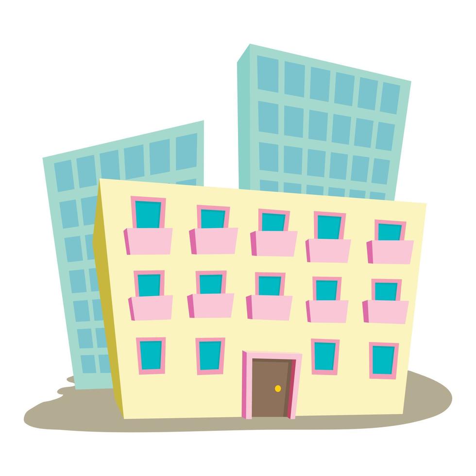 administratief gebouw icoon, tekenfilm stijl vector