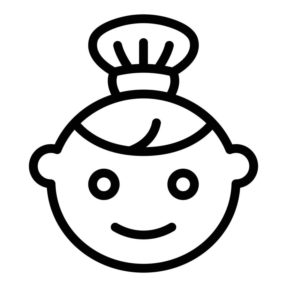 schattig meisje avatar icoon schets vector. gezicht vrouw vector