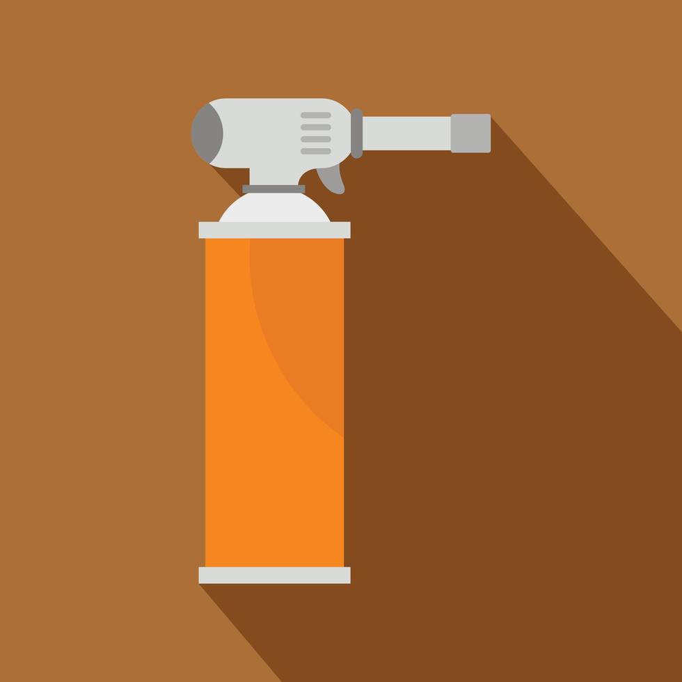 oranje gas- cilinder icoon, vlak stijl vector